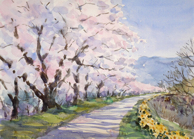 透明水彩風景画 土曜